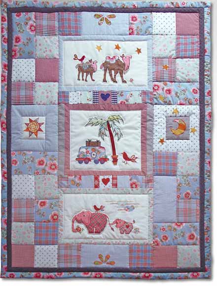 Quilt Patchwork Kinderdecke 'Reise durch Aafrika'