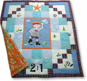 Quilts für Kinder Kinderdecke Fußballer