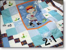 Quilts für Kinder Kinderdecke Fußballer