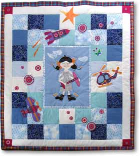 Quilts für Kinder Patchwork Kinderdecke Pilot Variation