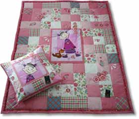 Quilt Patchwork Kinderdecke Lisa mit Rosen