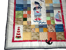 Quilts für Kinder Patchwork Kinderdecke Kleiner Kapitän 