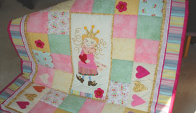 Quilt Patchwork Kinderdecke Prinzessin