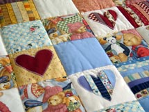 Quilt Patchwork Kinderdecke Blue Jean Teddy 2