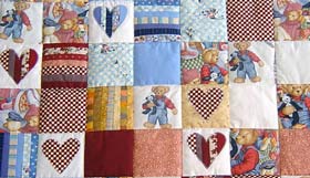 Quilt Patchwork Kinderdecke Blue Jean Teddy 4