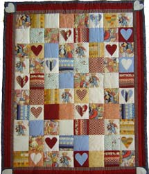 Quilt Patchwork Kinderdecke Blue Jean Teddy Variation