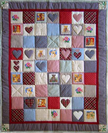 Quilt Patchwork Kinderdecke Country Bear