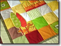 Quilt Patchwork Kinderdecke Ritter mit lieber Sonne 2