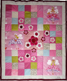 Quilt Patchwork Kinderdecke Lillyfee Variation 4