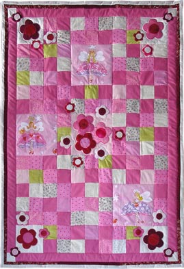 Quilt Patchwork Kinderdecke Lillyfee Variation 1