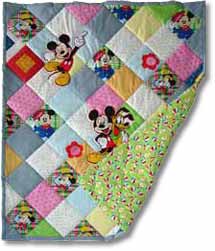 Quilt patchwork Kinderdecke Miky Mouse 2