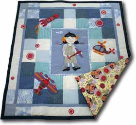 Quilts für Kinder Patchwork Kinderdecke Pilot